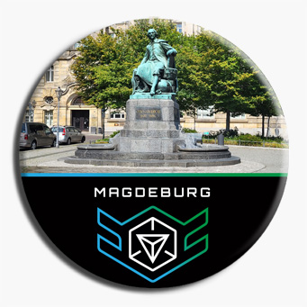 Otto-von-Guericke Brunnen - Otto von Guericke (1602-1686) war Naturforscher, Ingenieur, Ratsherr, Bürgermeister und Diplomat. Die Stadt Magdeburg ehrte Guericke 1907 mit diesem Denkmal. 