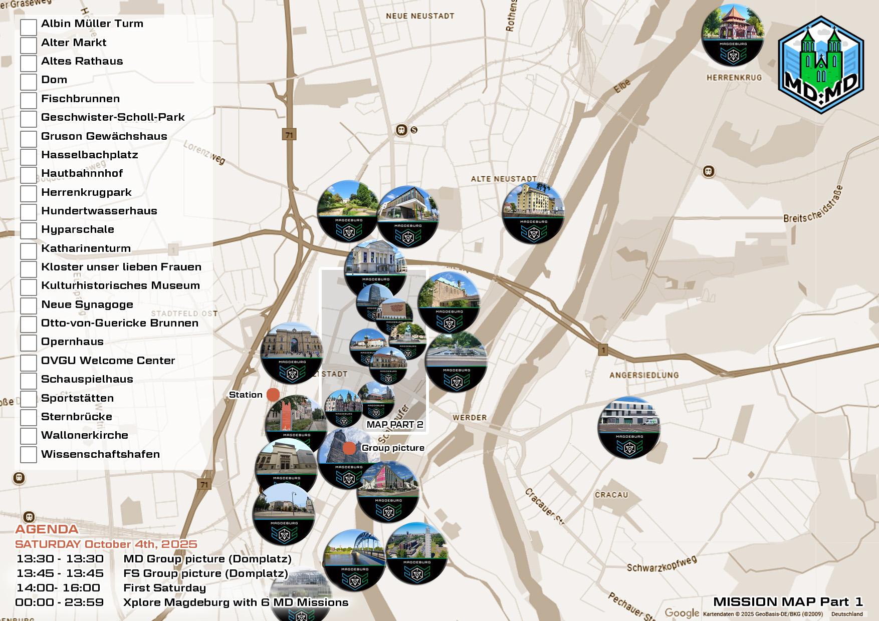 Picture of the printable map for Magdeburg