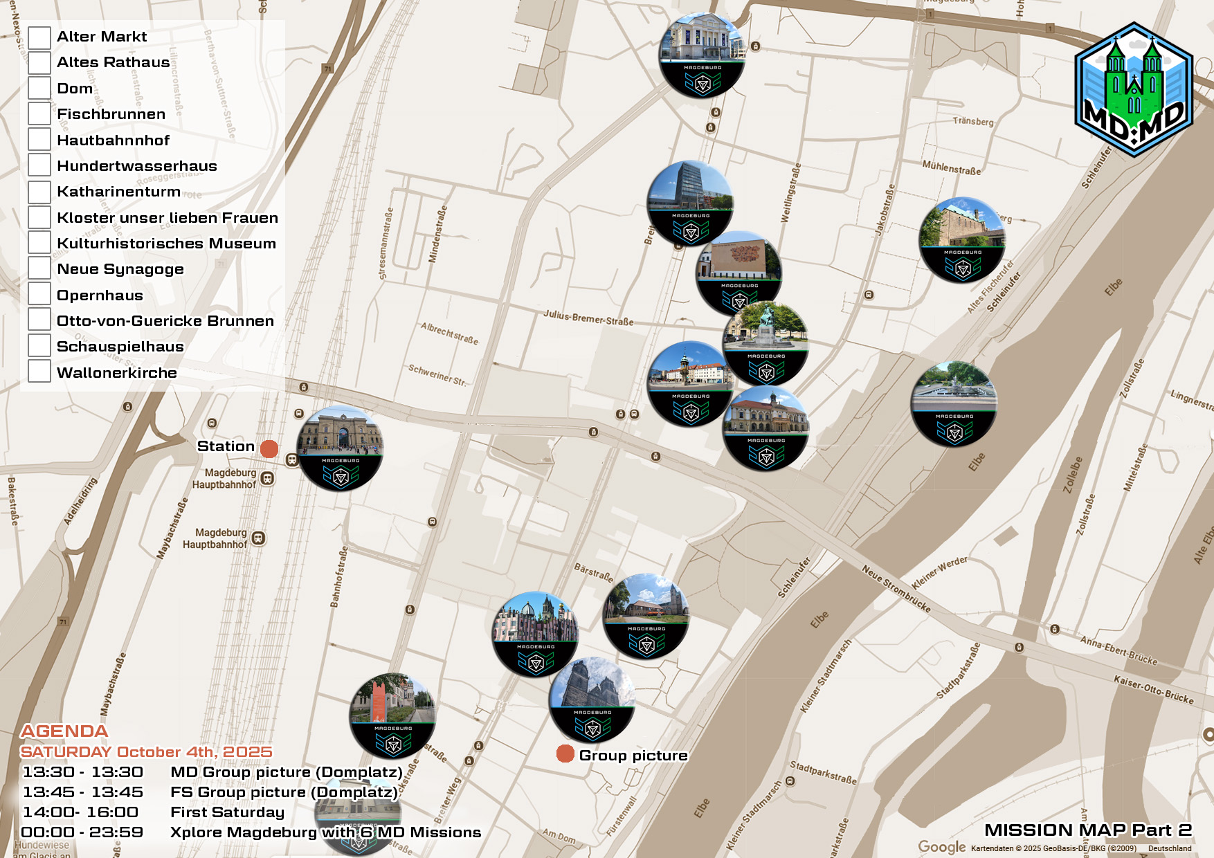 Picture 2 of the printable map for Magdeburg